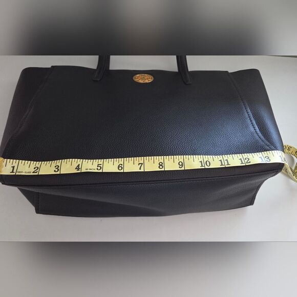 NWOT! Tory Burch Carson Black Leather Tote Bag - Picture 9 of 13
